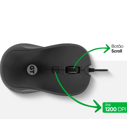 Mouse Óptico GT Business, 1200DPI, USB