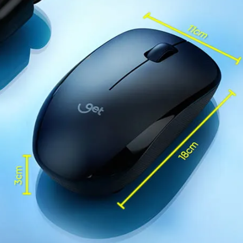 Mouse Sem Fio USB Get Compact Recarregável Preto