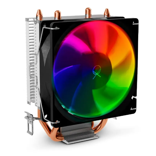 Air Cooler CPU OX LED Rainbow, Intel/AMD, 2 Heatpipe, 1800RPM, Cobre TDP 95W