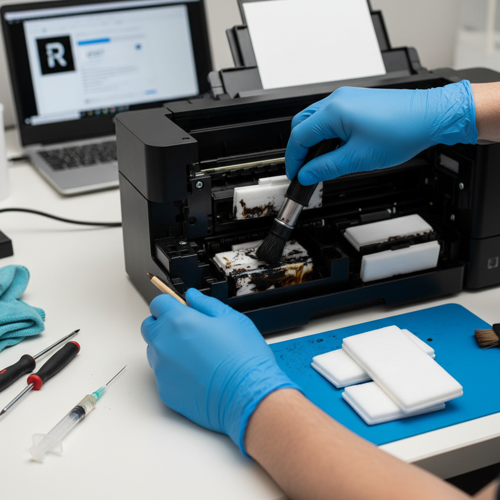 Troca de Almofadas + Reset da Máquina – Epson L3110 / L3150 / L3210 / L3250